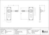 Reeded Lever Euro Lock Set