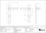 Narrow Lever Espag. Lock Set