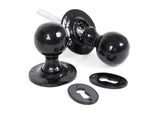 Black Round Mortice/Rim Knob Set