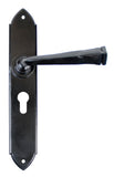 Black Gothic Lever Euro Lock Set