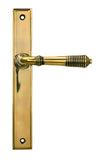 Aged Brass Reeded Slimline Lever Latch Set