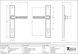 Hammered Newbury Slimline Espag. Lock Set