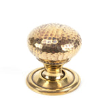 Aged Brass Hammered Mushroom Cabinet Knob 32mm