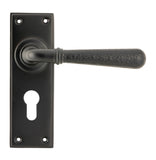 Aged Bronze Hammered Newbury Lever Euro Lock Set