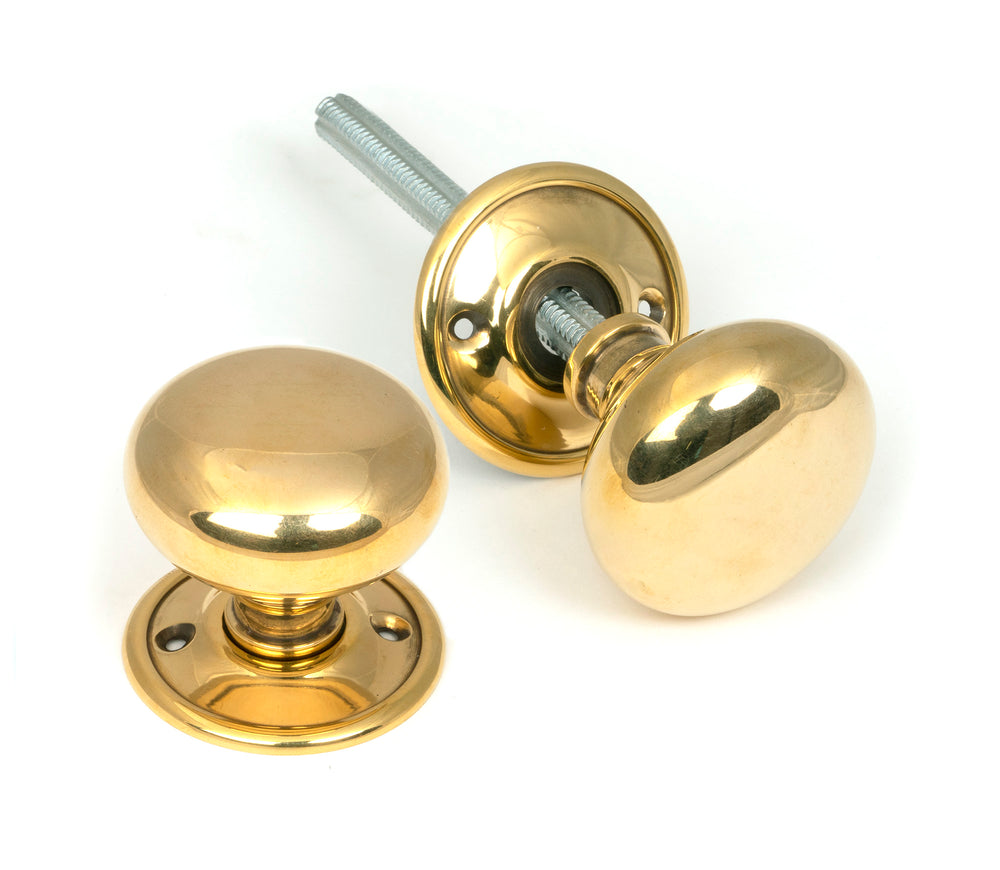 Aged Brass 49mm Mushroom Mortice/Rim Knob Set