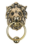 Aged Brass Lion Head Door Knocker