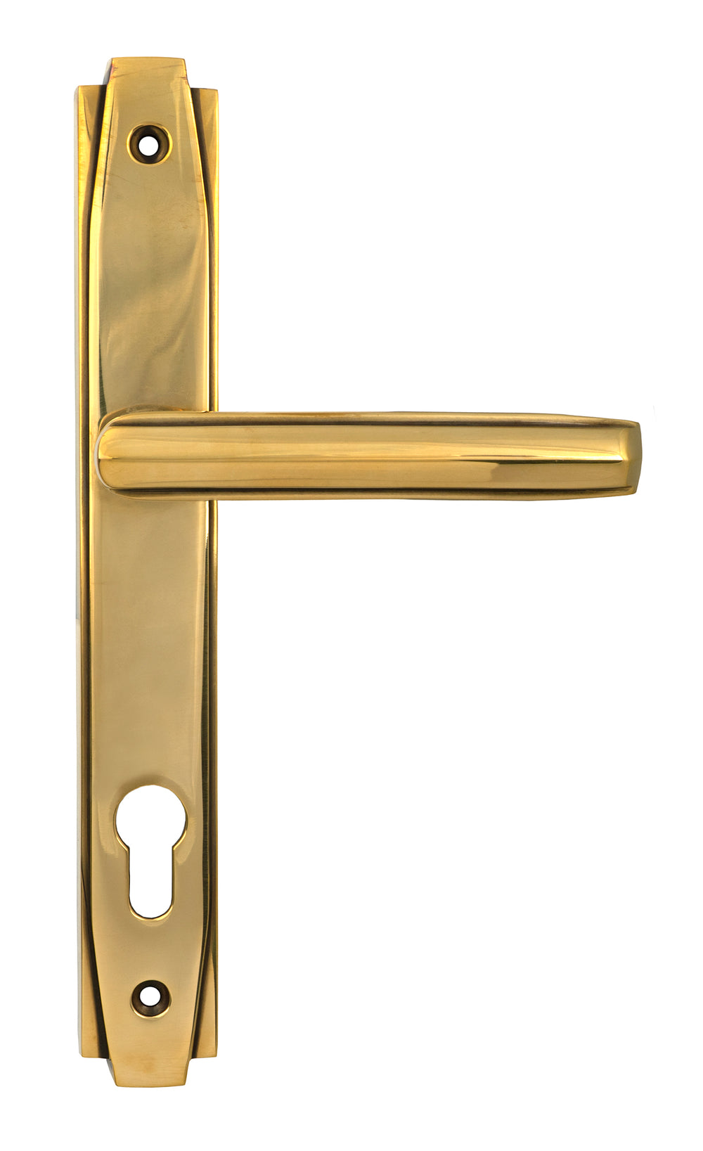 Aged Brass Art Deco Slimline Lever Espag. Lock Set