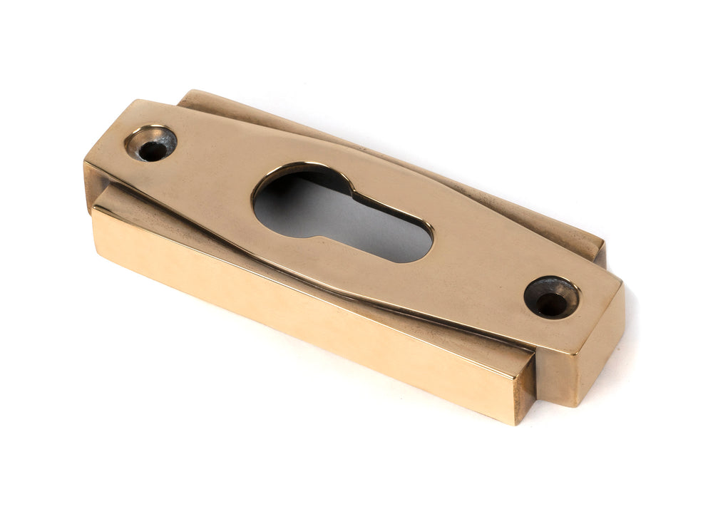 Aged Brass Art Deco Euro Escutcheon
