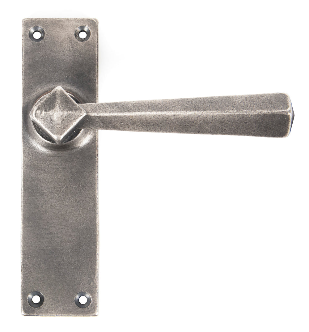 Antique Pewter Straight Lever Latch Set