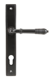 Aged Bronze Reeded Slimline Lever Espag. Lock Set