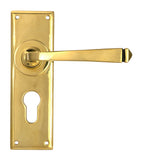 Aged Brass Avon Lever Euro Lock Set