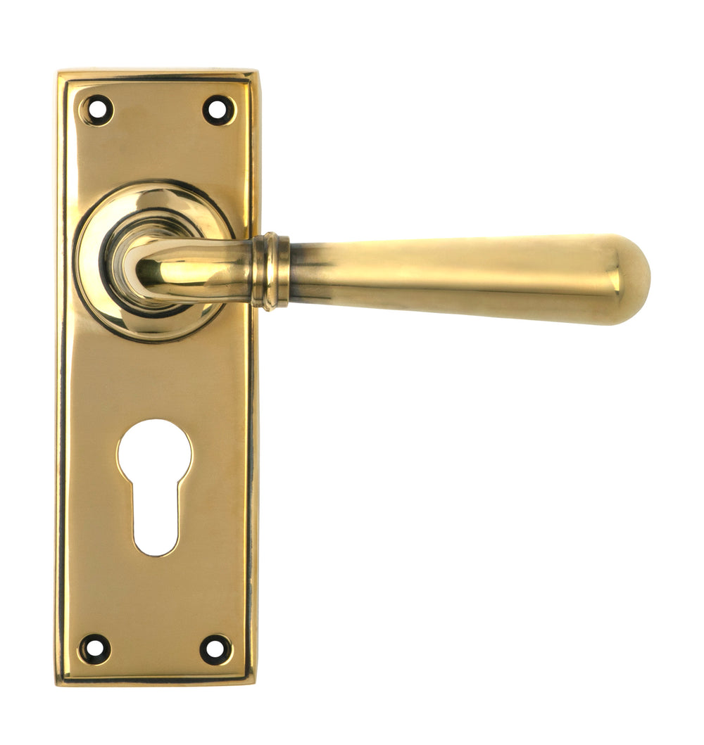 Aged Brass Newbury Lever Euro Lock Set