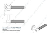 Reeded Spitfire Lever on Round Rose