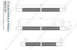 Brunel Knurled T-Bar Cupboard Pull Handle