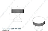 Berlin Knurled Cupboard Knob 38mm Dia.