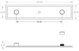 Rushton Backplate for Cupboard Knobs 140 x 30mm