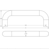 Aluminium 19mm D Shape Pull Handle Bolt Through Fixing SAA Finish