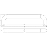 Aluminium 19mm D Shape Pull Handle Bolt Through Fixing SAA Finish