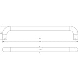 Aluminium 19mm D Shape Pull Handle Bolt Through Fixing SAA Finish