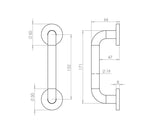 Aluminium 19mm D Shape Pull handle Rose Fixing SAA Finish