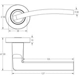 Nero Noir Door Handle on Rose