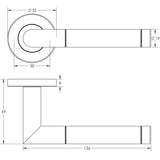 Cambrio Door Handle on Rose Grade 304 Satin & Polished Stainless Steel