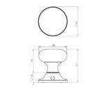 Jedo Mushroom Mortice Door Knobs 51mm Diameter