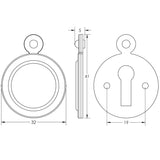 Jedo Round Covered Escutcheon 32mm