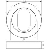 Jedo Designer Oval Profile Escutcheons on 50mm Round Rose
