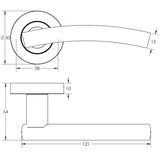 Curve Door Handle on Rose Polished Chrome