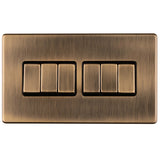 Concealed 3mm 6 gang Switch