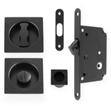Sliding Door Lock Set - Square Roses - Radius Forend & Strike