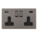 Concealed 3mm 2 Gang USBC Socket