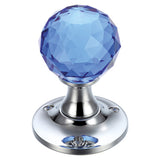 Glass Ball Mortice Knob - Facetted Clear - 50mm