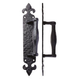 Pull Handle on Fleur De Lys Backplate - 10"