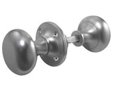 Jedo Mushroom Rim Door Knobs 57mm Satin Chrome