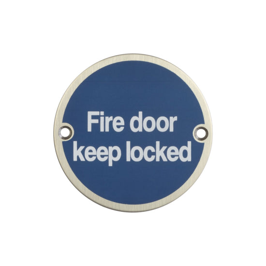 Stainless Steel Fire Door Locked 75mm Satin Stainless Steel