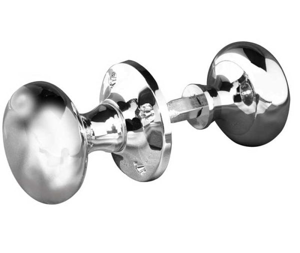 Jedo Mushroom Rim Door Knobs 57mm Polished Chrome