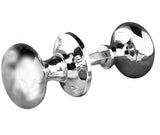 Jedo Mushroom Rim Door Knobs 57mm Polished Chrome