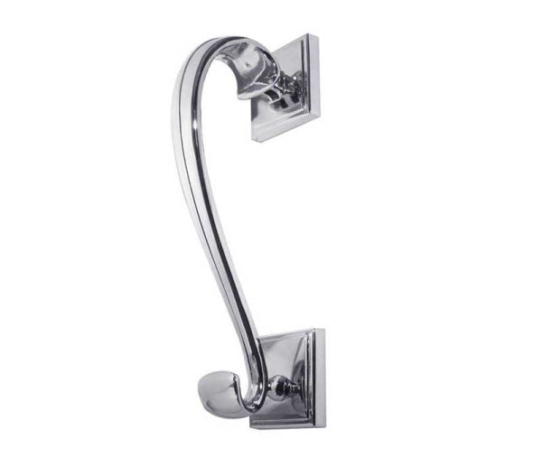 Jedo Sloane Door Knocker with Square Rose 196mm Polished Chrome