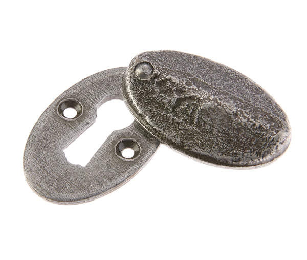 Valley Forge Oval Covered Escutcheon 50x31x9mm Pewter
