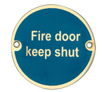 Stainless Steel Fire Door Keep Shut 75mm Polished Brass