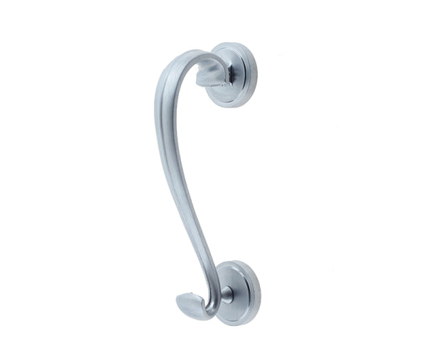 Jedo Sloane Door Knocker with Round Rose 196mm Satin Chrome