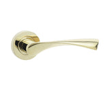 Twirl Door Handle on Rose PVD Brass