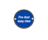 Stainless Steel Fire Door Keep Clear 75mm Polished Stainless Steel