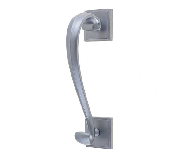 Jedo Sloane Door Knocker with Square Rose 196mm Satin Chrome