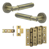 Complete Bloom Door Handle Pack - Internal Doors - Antique Brass