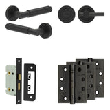 Complete Bloom Door Handle Pack - Bathroom - Black