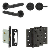 Complete Bloom Door Handle Pack - Bathroom - Black