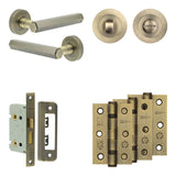 Complete Hex Door Handle Pack - Internal Doors - Antique Brass